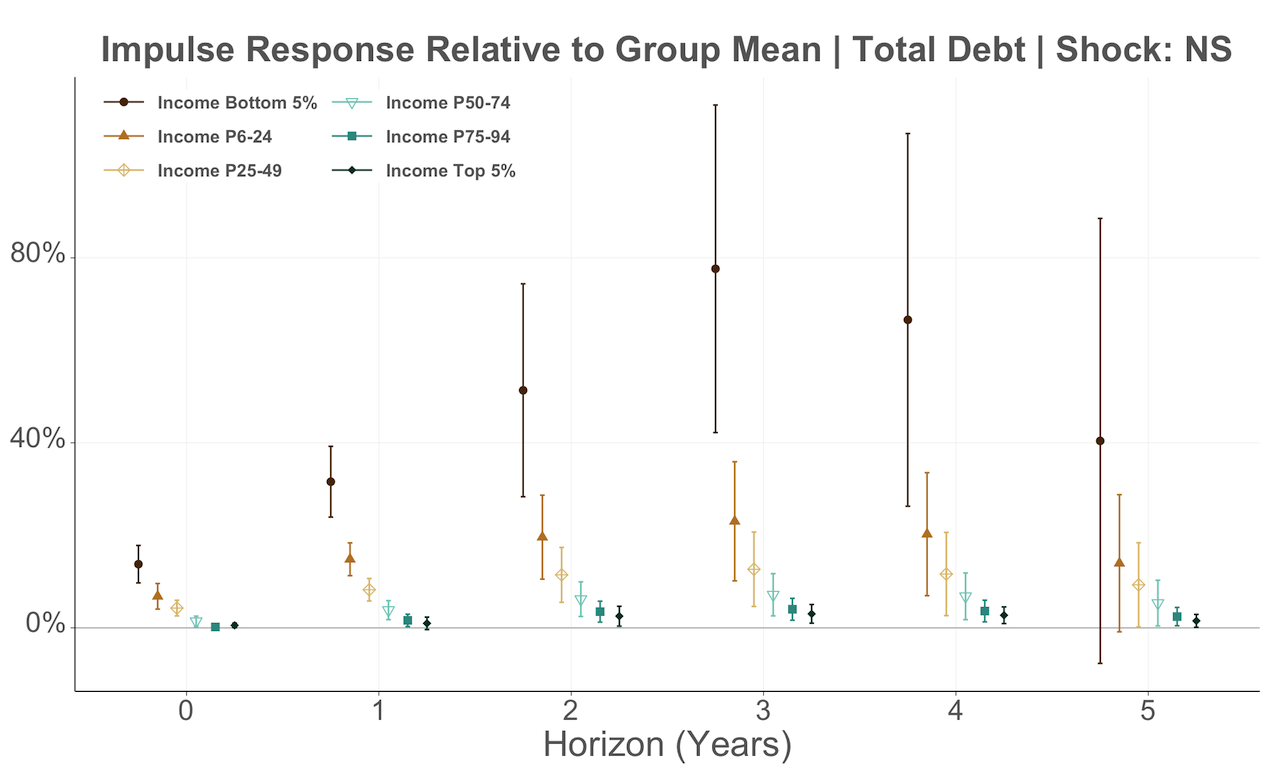 Heterogenous transmission to household debt